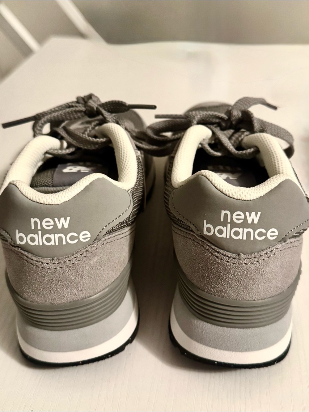New Balance Gray Suede & Mesh Sneakers